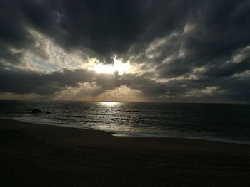 Scenic view of sea against sky at sunset