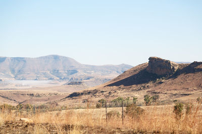 Scenic view of landscape against clear sky