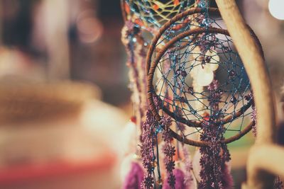 Close-up of dreamcatchers