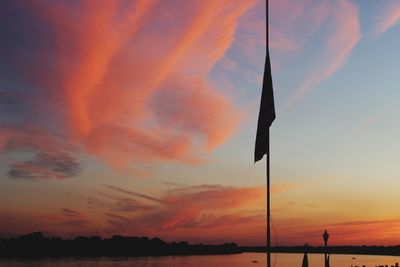 Scenic view of river against sky during sunset