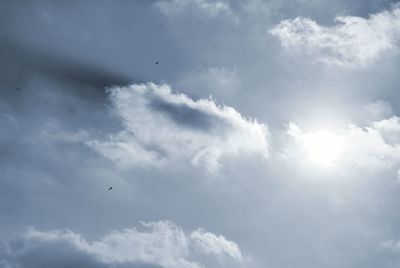 Low angle view of cloudy sky