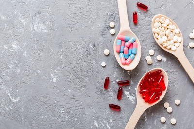 High angle view of heart shape on table