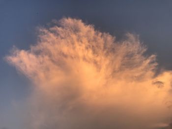 Low angle view of clouds in sky during sunset