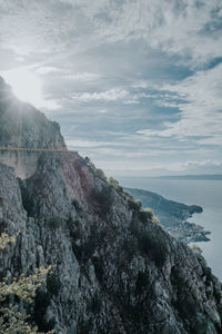 View of sea against cloudy sky