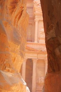 Rock formations against old ruin