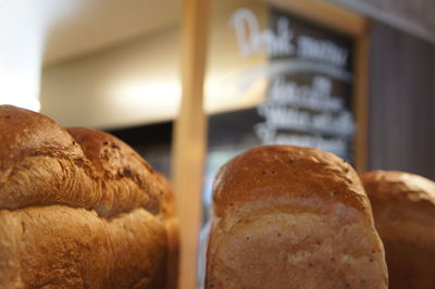 Close-up of bread for sale in store