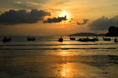 Scenic view of sunset over sea