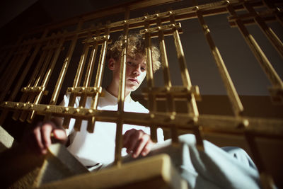 Portrait of man playing piano