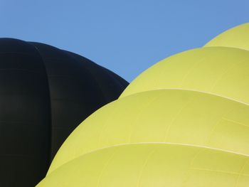 Close-up of hot air balloon against clear sky