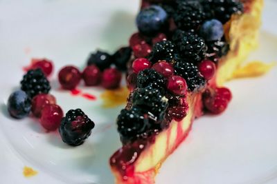 Close-up of strawberry cake