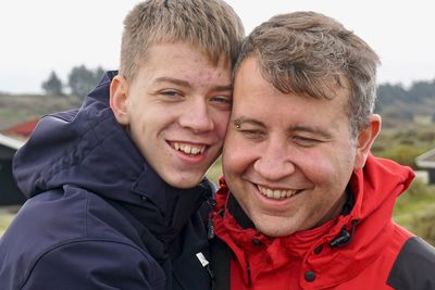 Portrait of happy friends