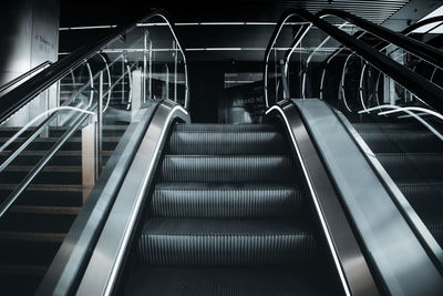 Low angle view of escalator