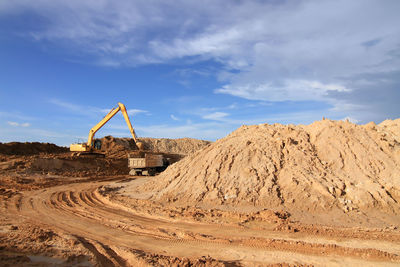 Scenic view of land against sky