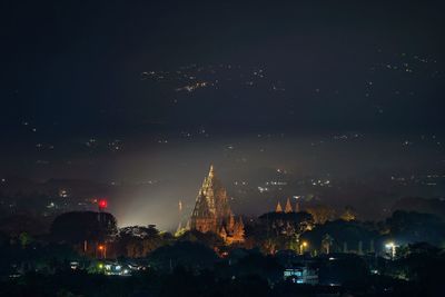 Prambanan temple in the night