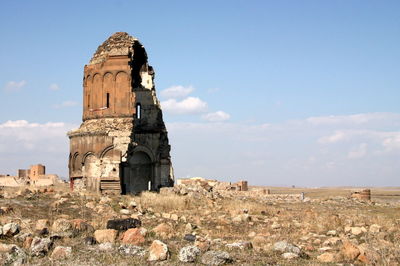 Old ruins of temple against sky