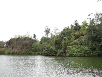 Scenic view of river against clear sky