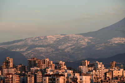 High angle view of townscape against sky
