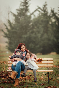 Woman sitting on bench