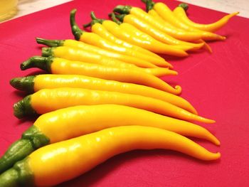 High angle view of vegetables on table