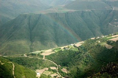 High angle view of agricultural landscape