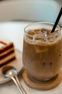 Close-up of coffee on table