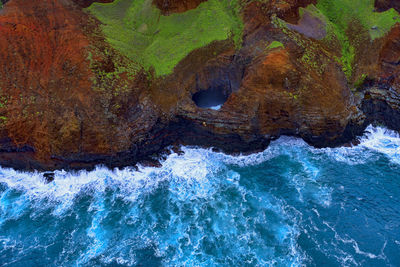 Rock formation in sea