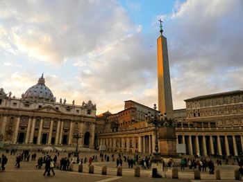 Group of people in front of building