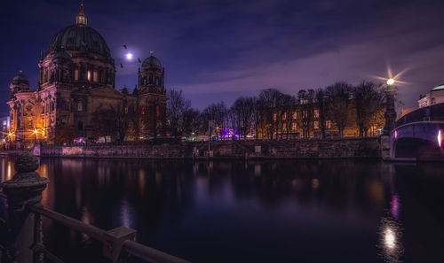 Illuminated city at night