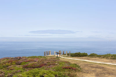 Scenic view of viewpoint against sky in the sea