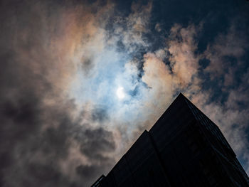 Low angle view of building against sky at night