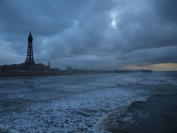 View of sea against cloudy sky