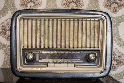 Close-up of old vintage car