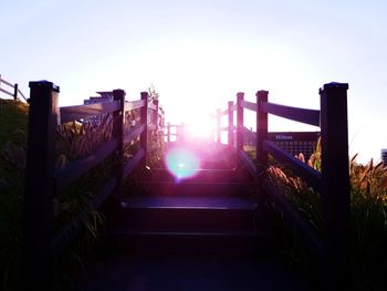 View of staircase against clear sky