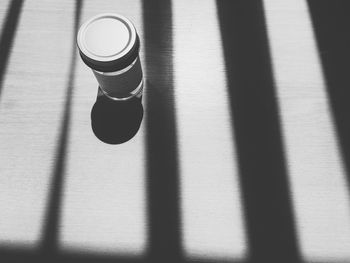 Close-up of shadow on table