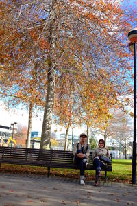 People in park during autumn