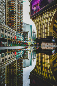 Reflection of buildings in canal