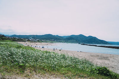 Scenic view of beach against sky