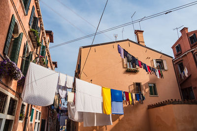 Low angle view of buildings against sky