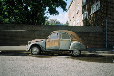 Cars parked on roadside