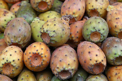 Close-up of prickly pears for sale in market