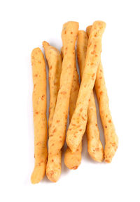 Close-up of carrots against white background