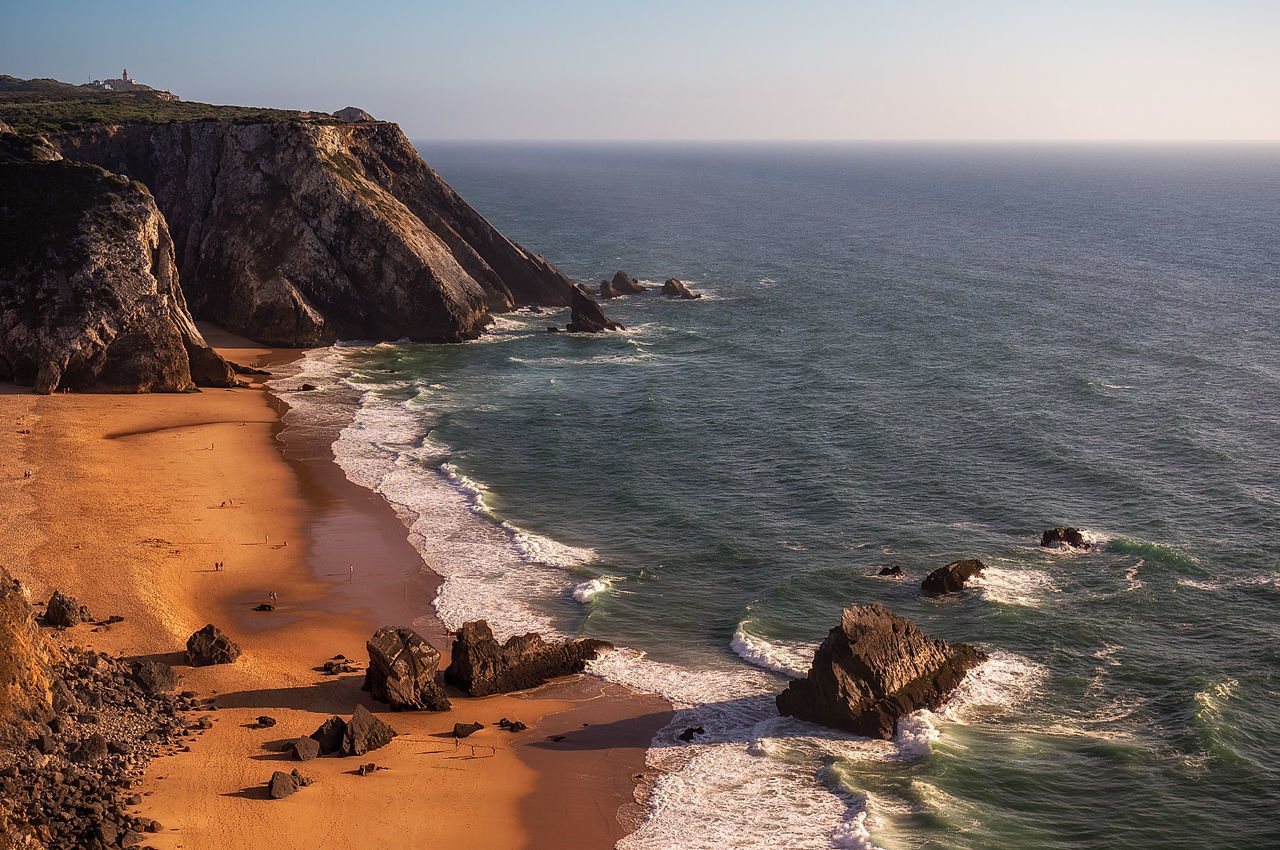 sea, water, scenics - nature, sky, beauty in nature, horizon over water, horizon, rock, land, beach, rock - object, rock formation, solid, tranquility, tranquil scene, nature, idyllic, non-urban scene, no people, stack rock, rocky coastline