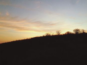 Silhouette landscape at sunset