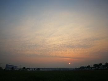 Scenic view of silhouette landscape against sky during sunset