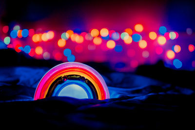 Defocused image of illuminated lights