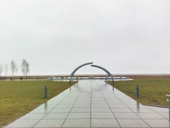 View of landscape against clear sky