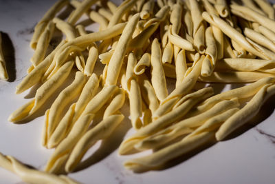 Close-up of pasta in plate on table