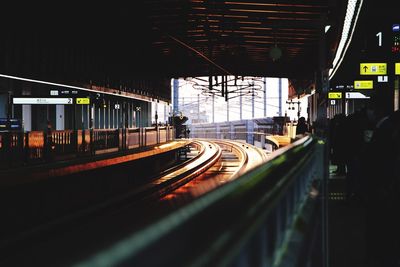 Train on railroad station platform