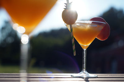 Close-up of champagne flute