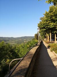 Scenic view of landscape against clear blue sky